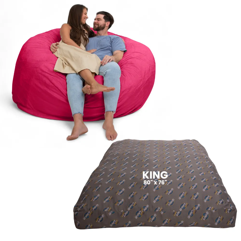 Ultimate Sack 6000: Convertible Bean Bag King Sized Cozy Sleeper