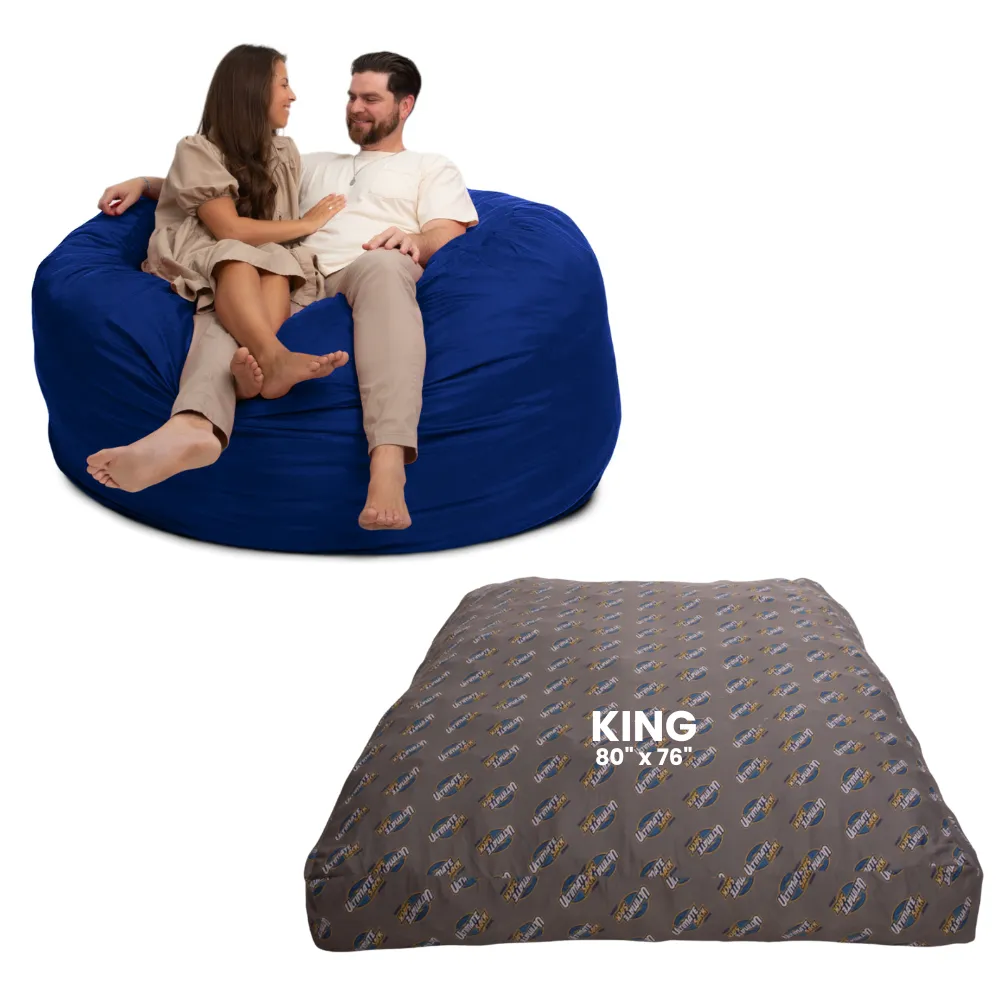 Ultimate Sack 6000: Convertible Bean Bag King Sized Cozy Sleeper