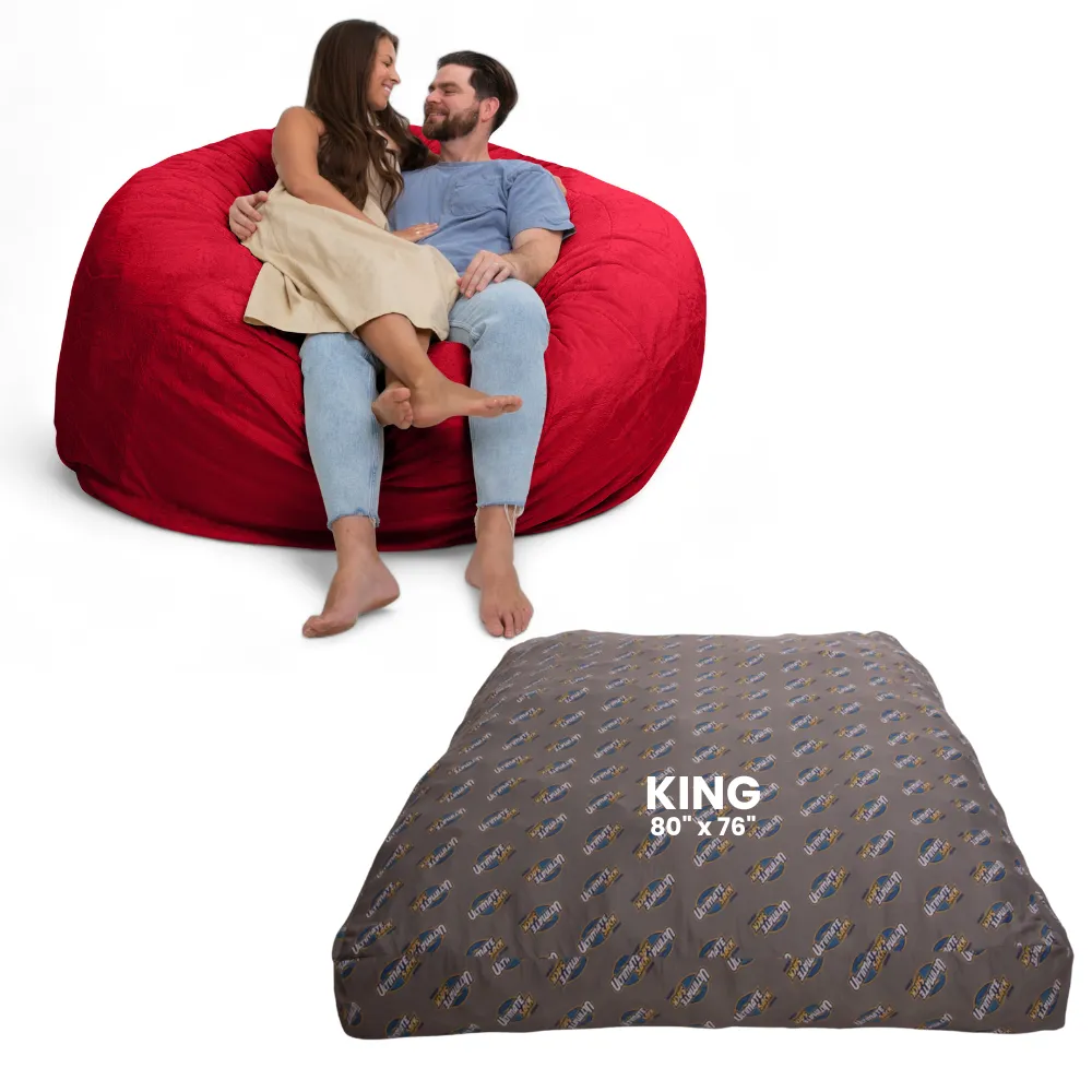 Ultimate Sack 6000: Convertible Bean Bag King Sized Cozy Sleeper