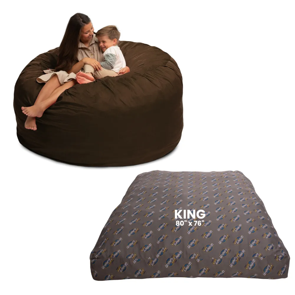 Ultimate Sack 6000: Convertible Bean Bag King Sized Cozy Sleeper