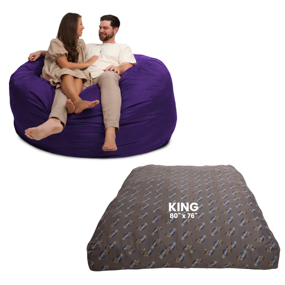 Ultimate Sack 6000: Convertible Bean Bag King Sized Cozy Sleeper