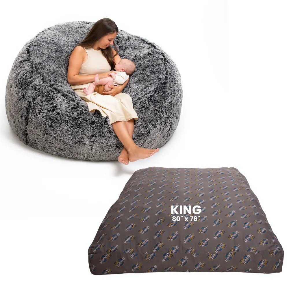 Ultimate Sack 6000: Convertible Bean Bag King Sized Cozy Sleeper