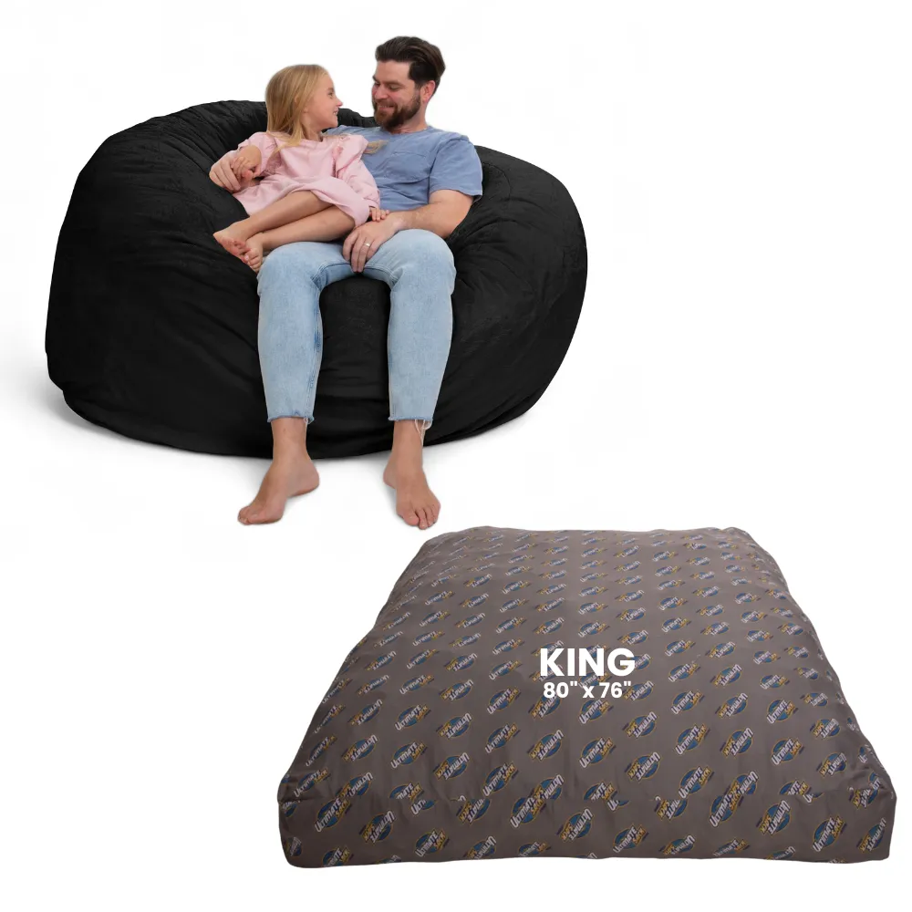 Ultimate Sack 6000: Convertible Bean Bag King Sized Cozy Sleeper