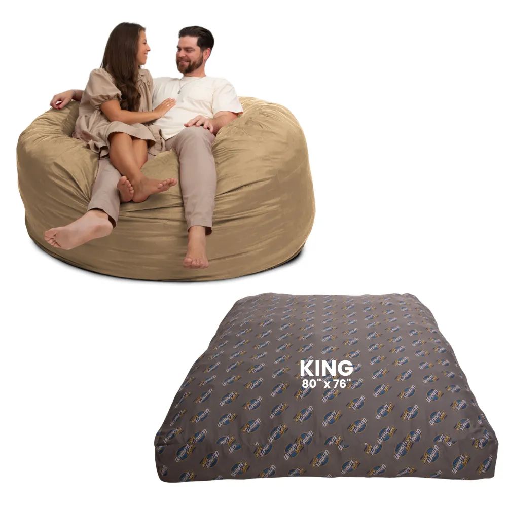 Ultimate Sack 6000: Convertible Bean Bag King Sized Cozy Sleeper
