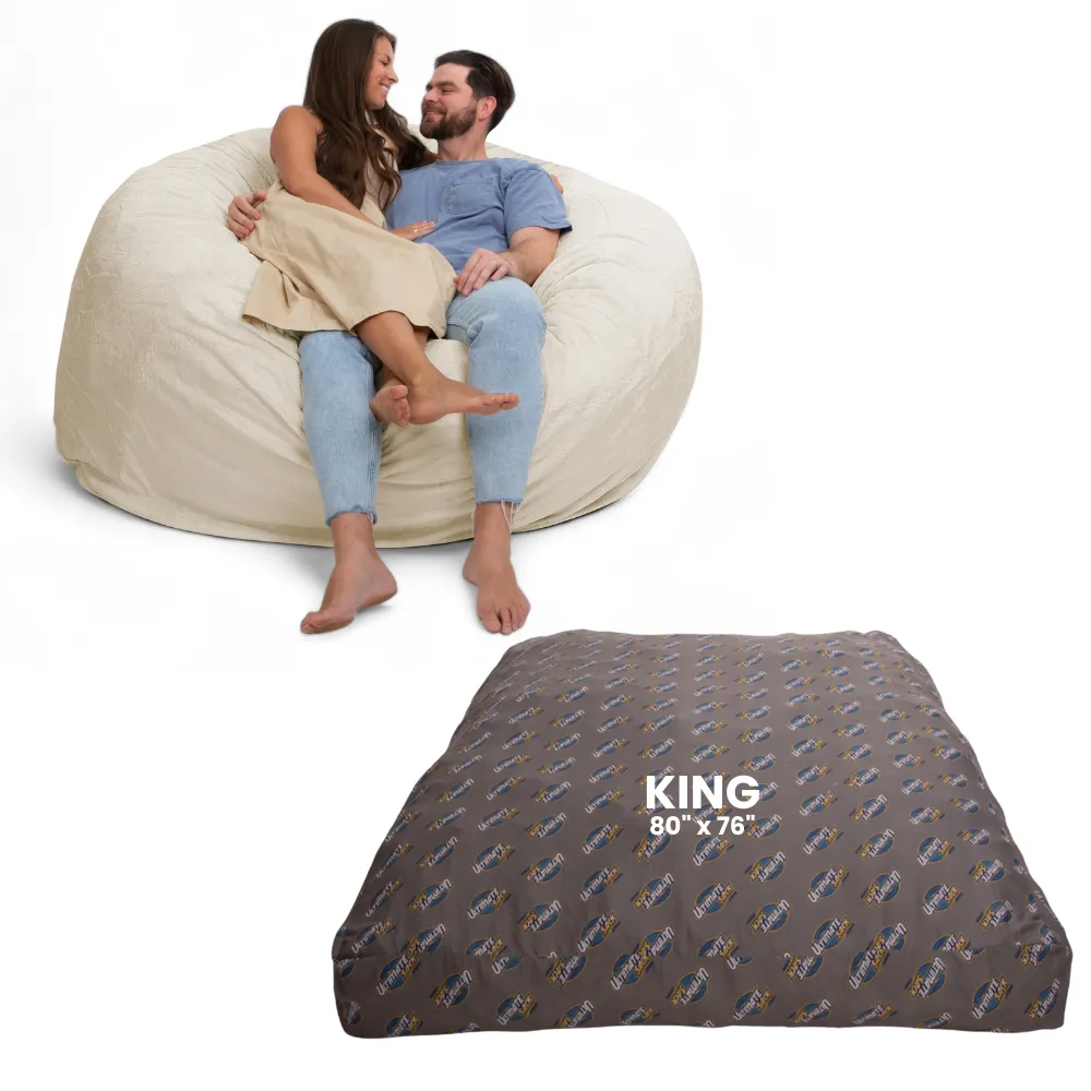 Ultimate Sack 6000: Convertible Bean Bag King Sized Cozy Sleeper