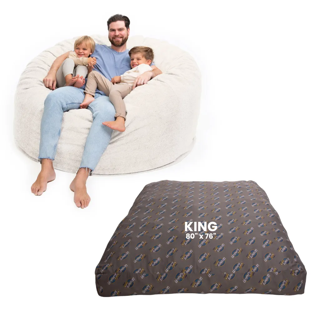 Ultimate Sack 6000: Convertible Bean Bag King Sized Cozy Sleeper