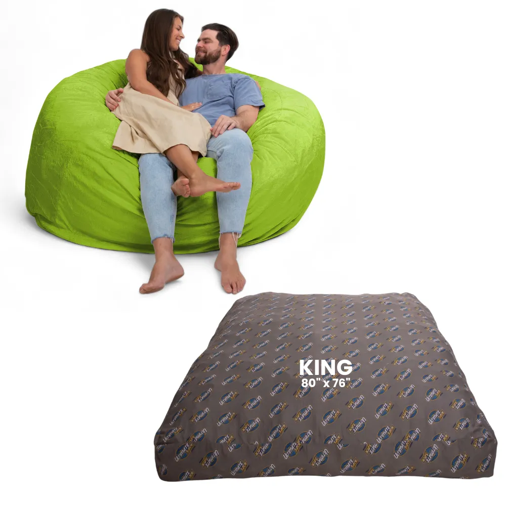 Ultimate Sack 6000: Convertible Bean Bag King Sized Cozy Sleeper