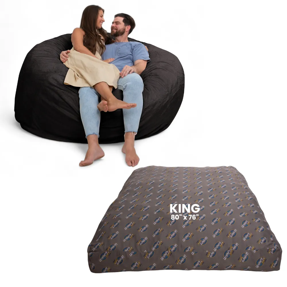 Ultimate Sack 6000: Convertible Bean Bag King Sized Cozy Sleeper