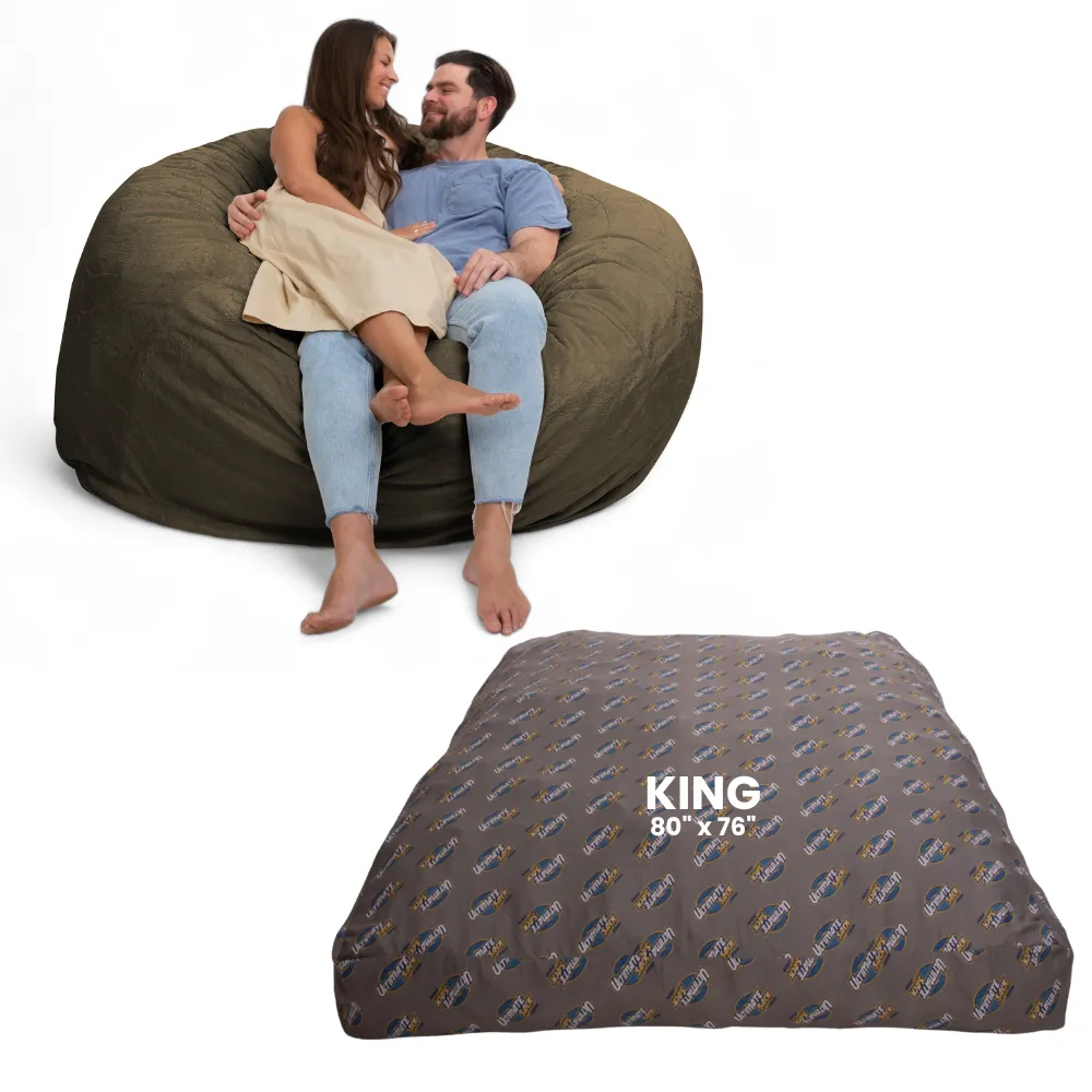 Ultimate Sack 6000: Convertible Bean Bag King Sized Cozy Sleeper