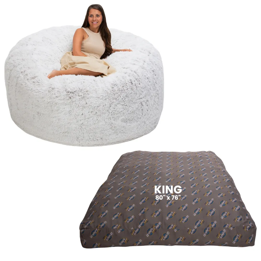 Ultimate Sack 6000: Convertible Bean Bag King Sized Cozy Sleeper