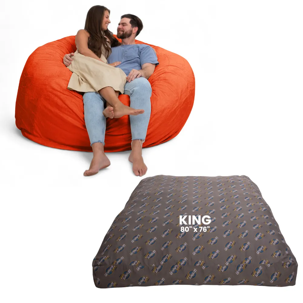 Ultimate Sack 6000: Convertible Bean Bag King Sized Cozy Sleeper