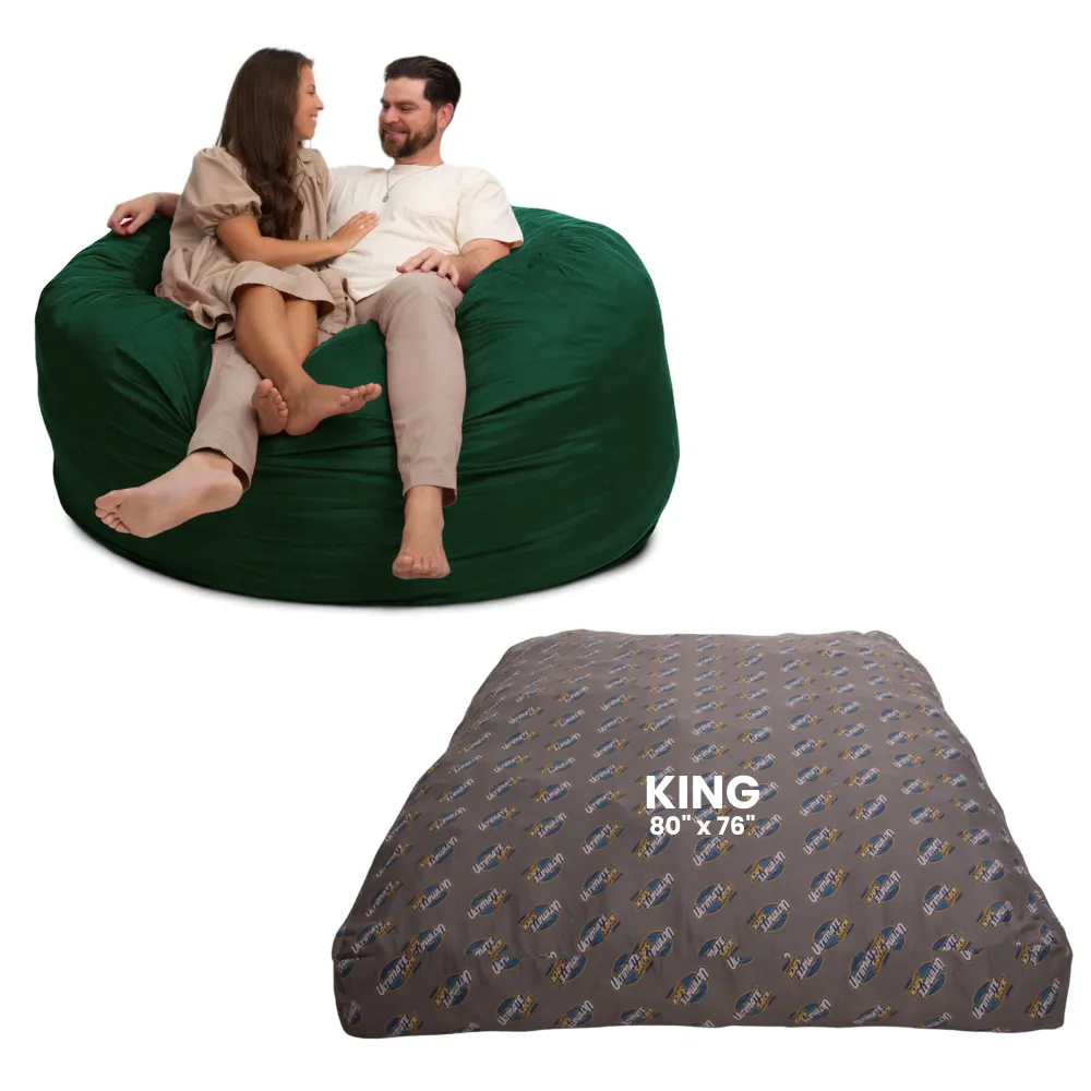 Ultimate Sack 6000: Convertible Bean Bag King Sized Cozy Sleeper