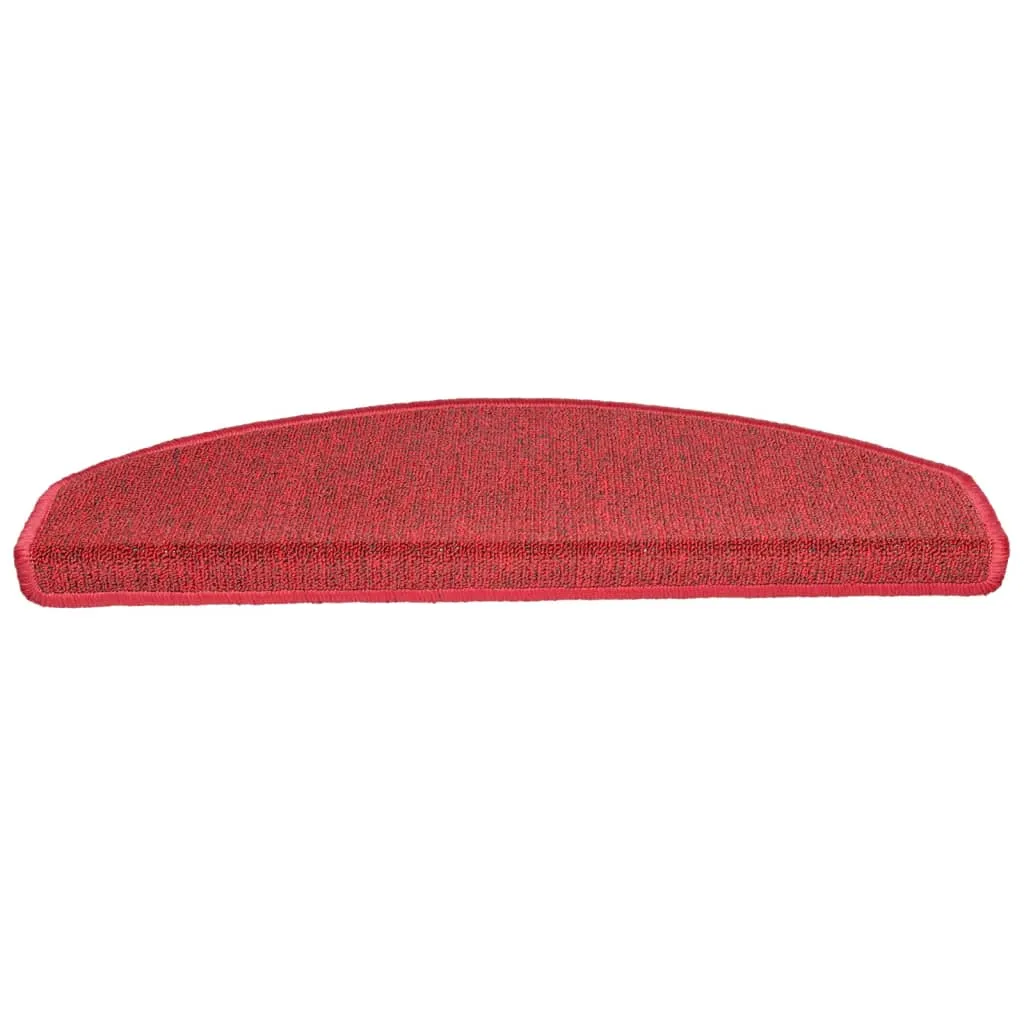 vidaXL Carpet Stair Treads 15 pcs Bordeaux Red 65x24x4 cm