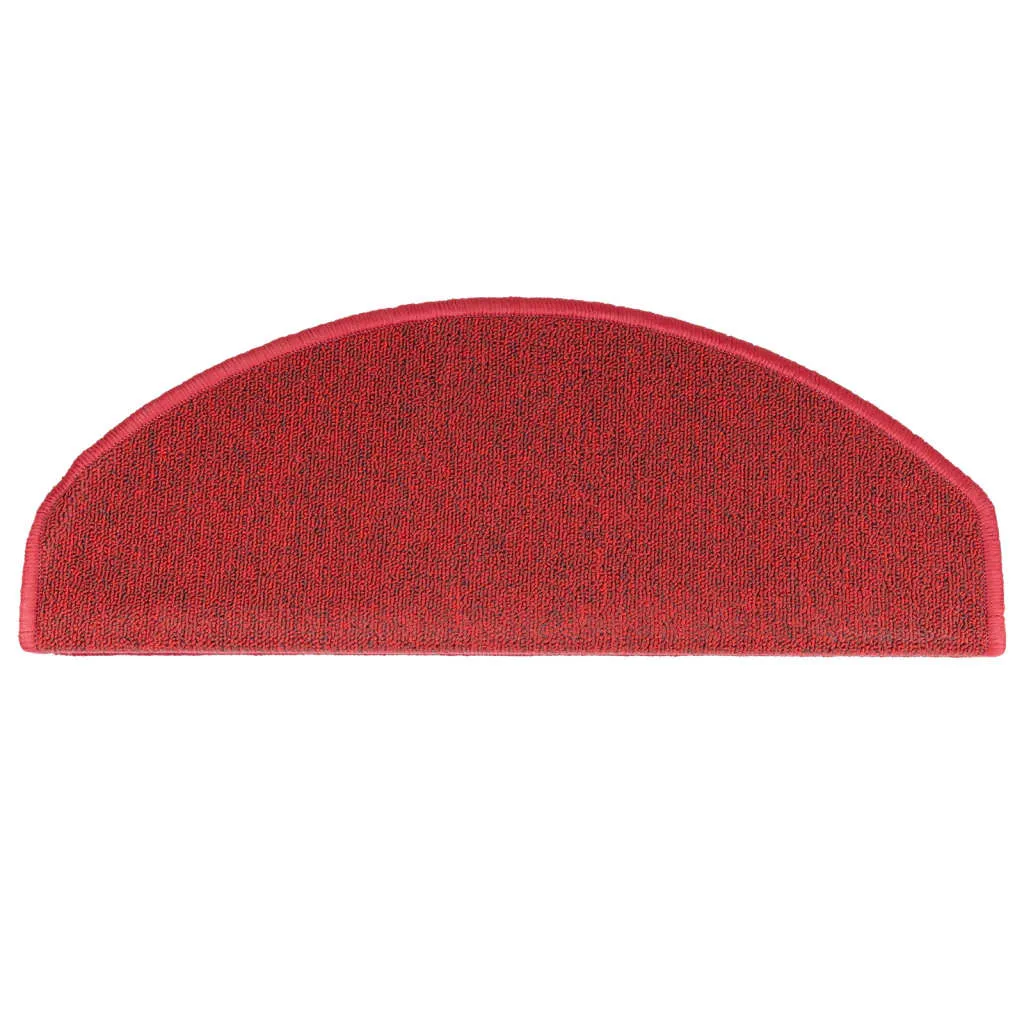 vidaXL Carpet Stair Treads 15 pcs Bordeaux Red 65x24x4 cm