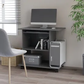 vidaXL Computer Desk High Gloss Grey 80x50x75 cm Engineered Wood