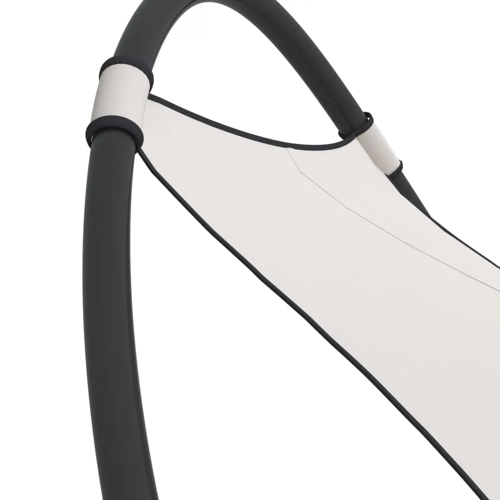 vidaXL Rocking Sun Lounger with Wheels Steel & Textilene Fabric Cream