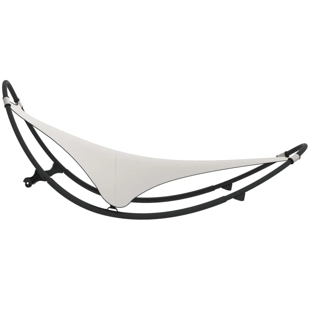 vidaXL Rocking Sun Lounger with Wheels Steel & Textilene Fabric Cream
