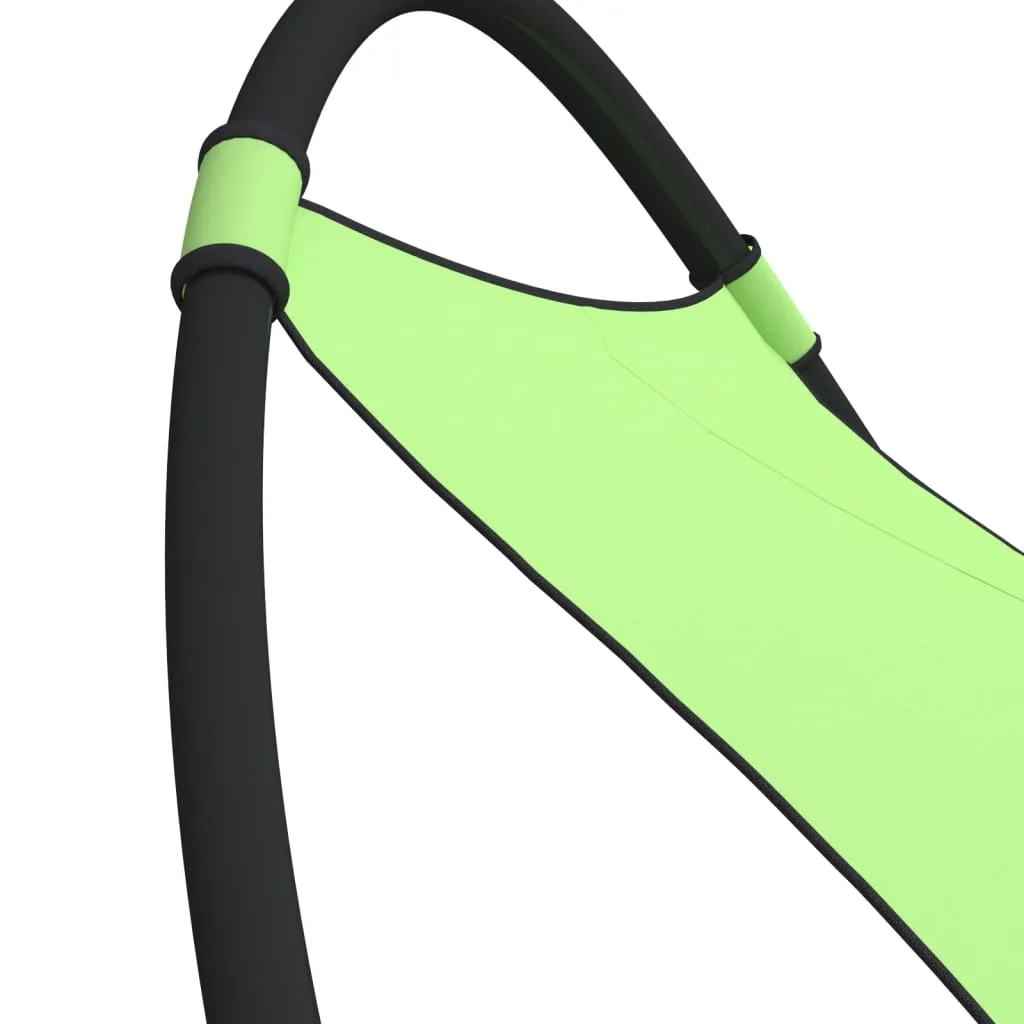 vidaXL Rocking Sun Lounger with Wheels Steel & Textilene Fabric Green