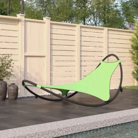 vidaXL Rocking Sun Lounger with Wheels Steel & Textilene Fabric Green