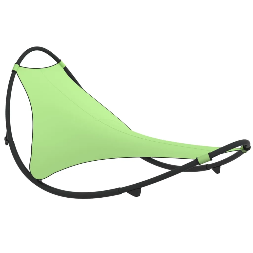 vidaXL Rocking Sun Lounger with Wheels Steel & Textilene Fabric Green