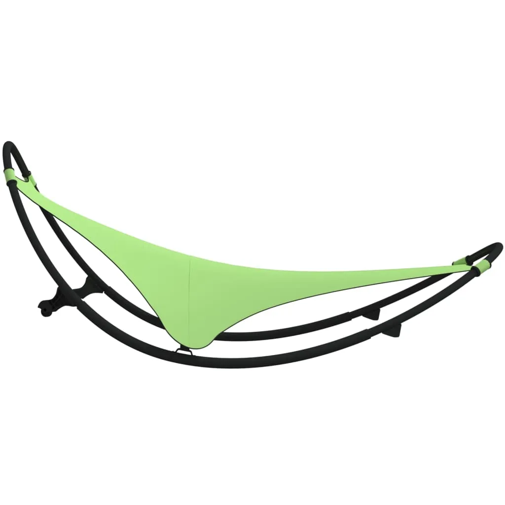 vidaXL Rocking Sun Lounger with Wheels Steel & Textilene Fabric Green
