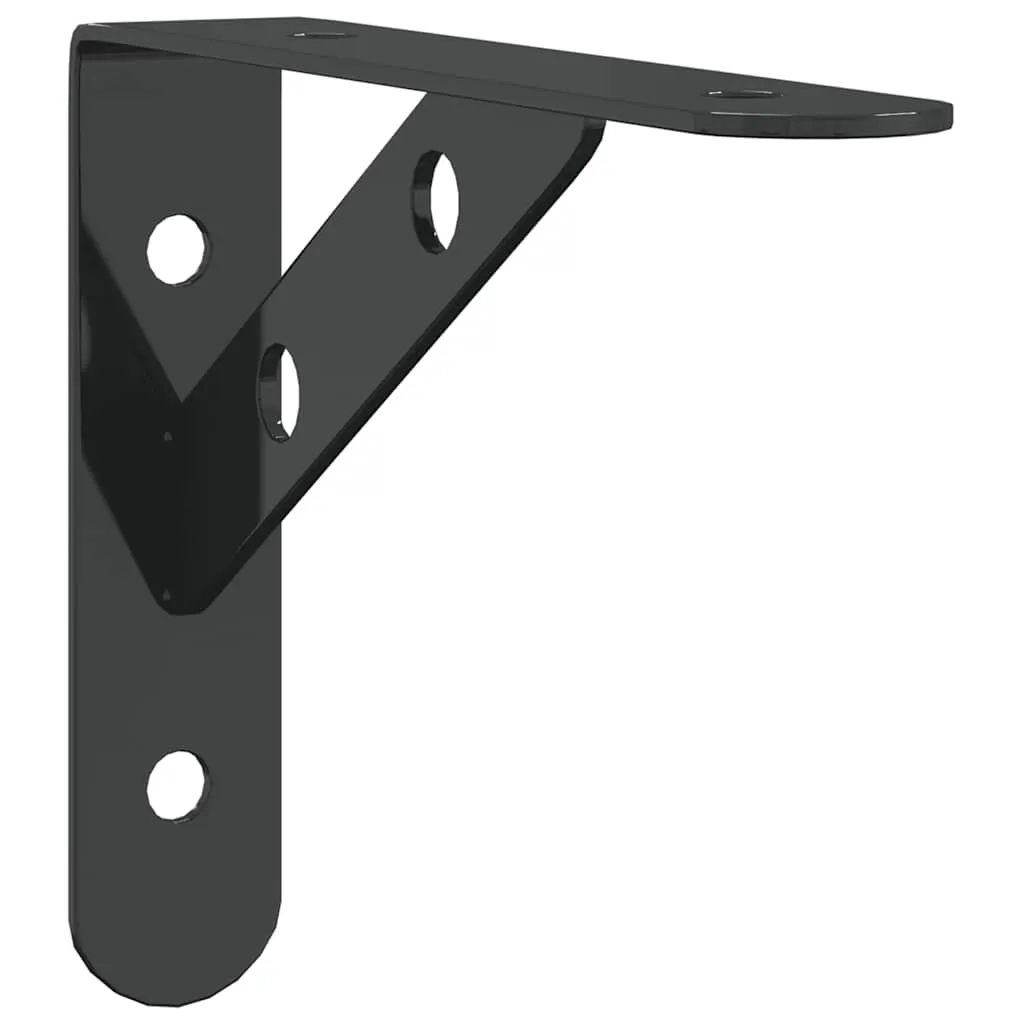 vidaXL Shelf Brackets 4 pcs 15x2.5x11.5 cm Black Stainless Steel