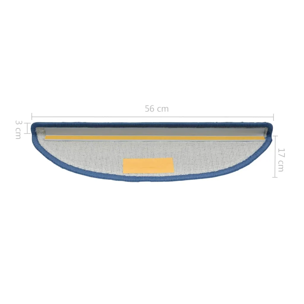 vidaXL Stair Mats 10 pcs 56x17x3 cm Blue