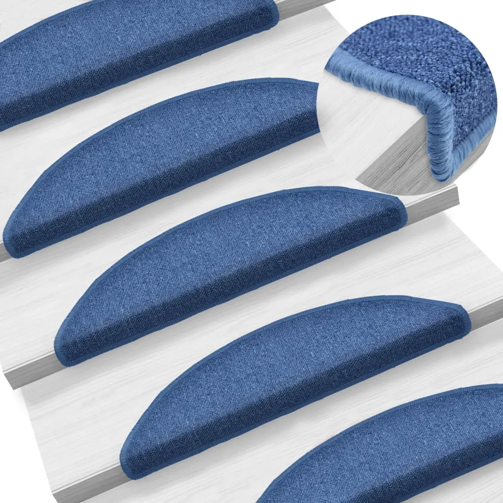 vidaXL Stair Mats 10 pcs 56x17x3 cm Blue