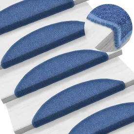 vidaXL Stair Mats 10 pcs 56x17x3 cm Blue