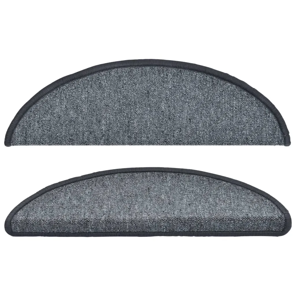 vidaXL Stair Mats 10 pcs 56x17x3 cm Dark Grey