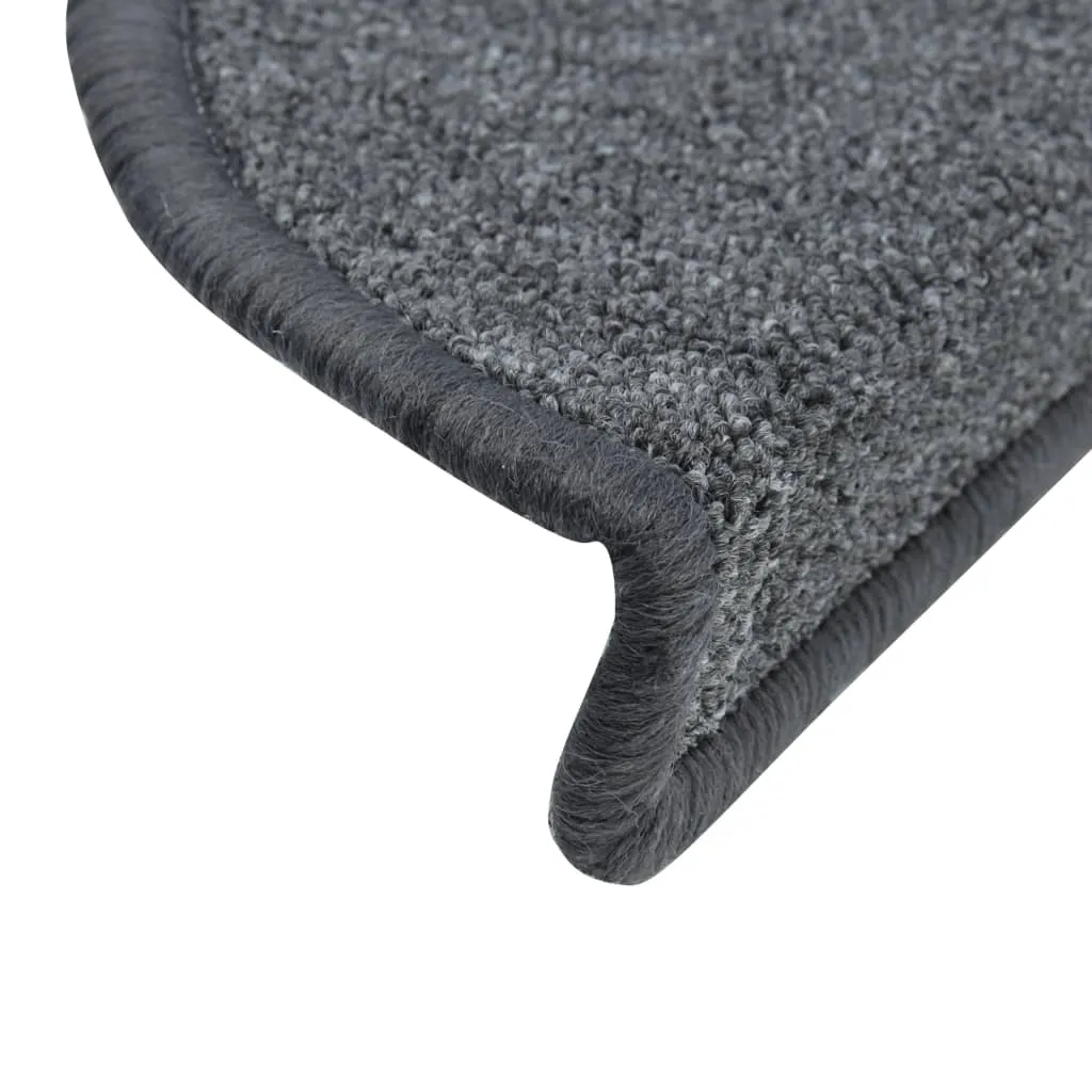 vidaXL Stair Mats 10 pcs 56x17x3 cm Dark Grey