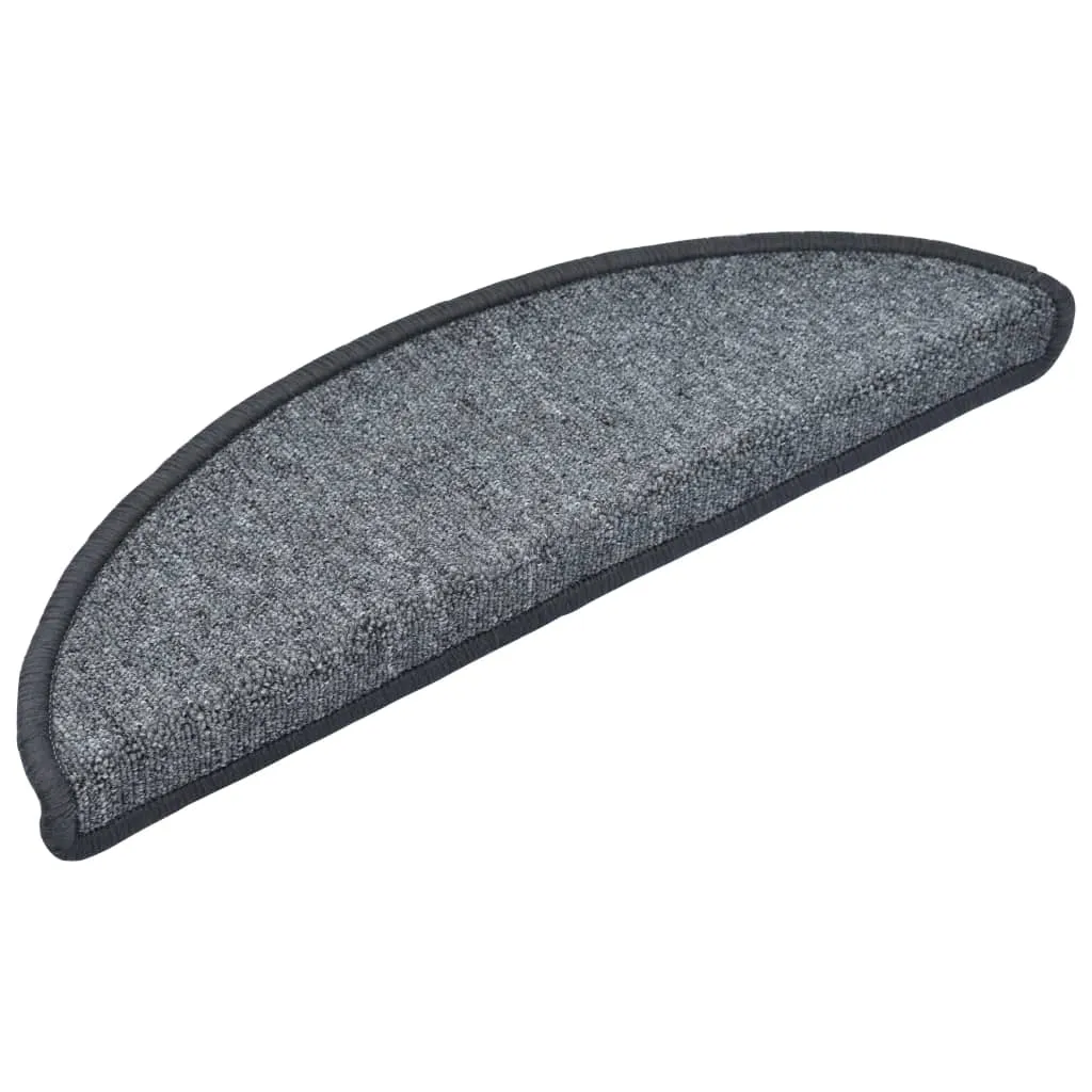 vidaXL Stair Mats 10 pcs 56x17x3 cm Dark Grey
