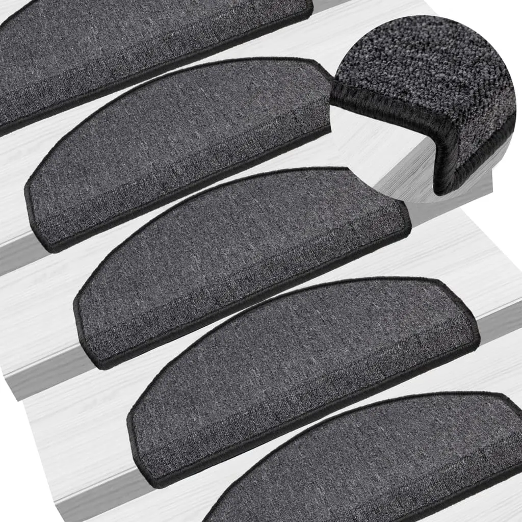 vidaXL Stair Mats 10 pcs 65x24x4 cm Anthracite