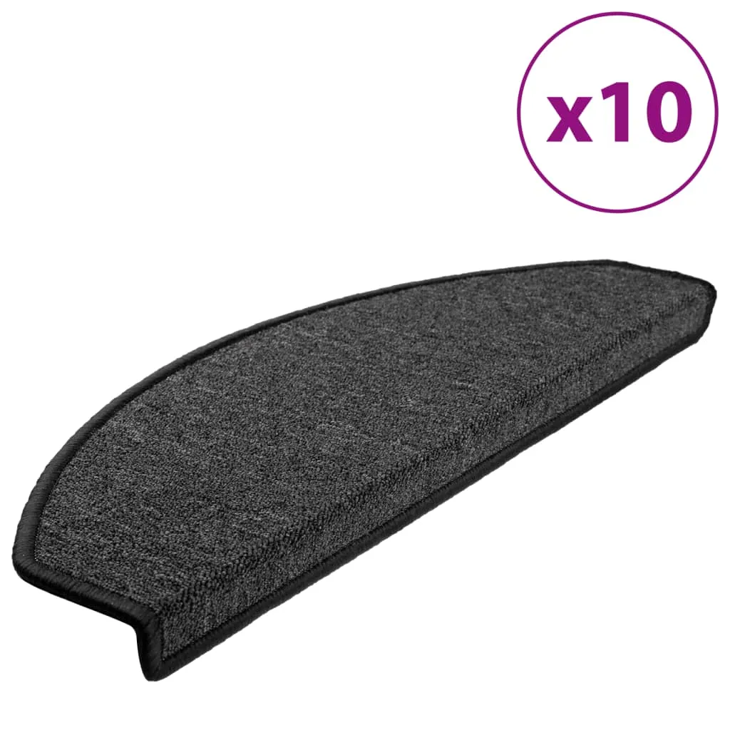 vidaXL Stair Mats 10 pcs 65x24x4 cm Anthracite