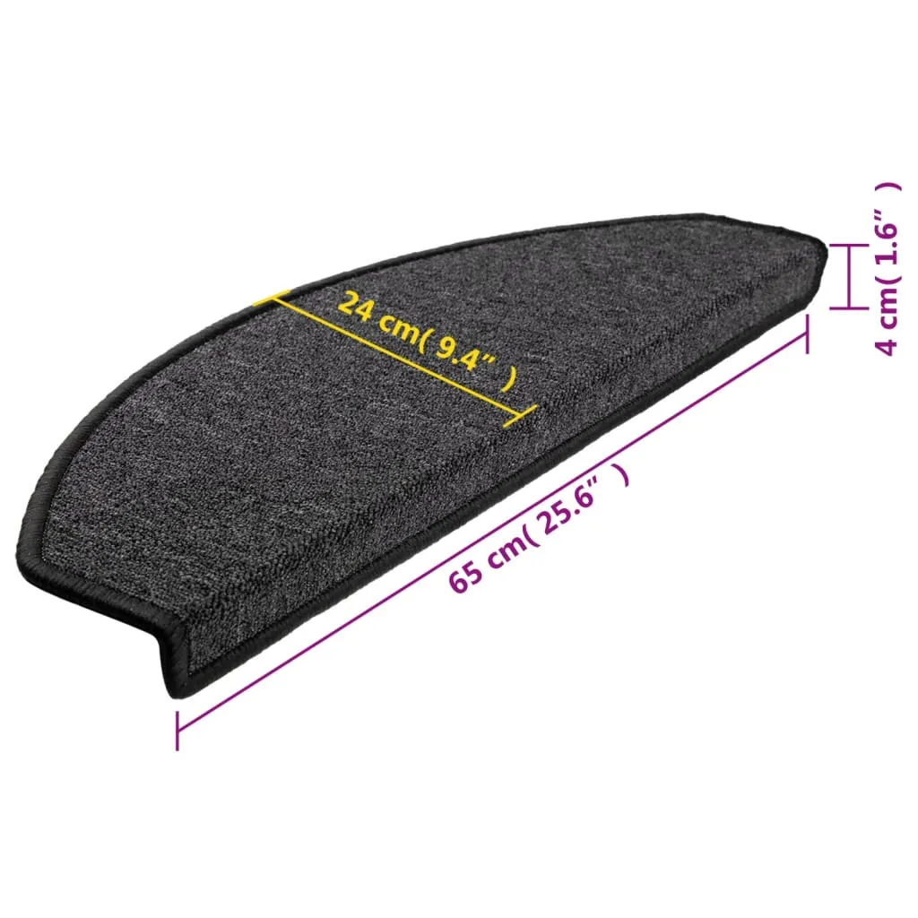 vidaXL Stair Mats 10 pcs 65x24x4 cm Anthracite