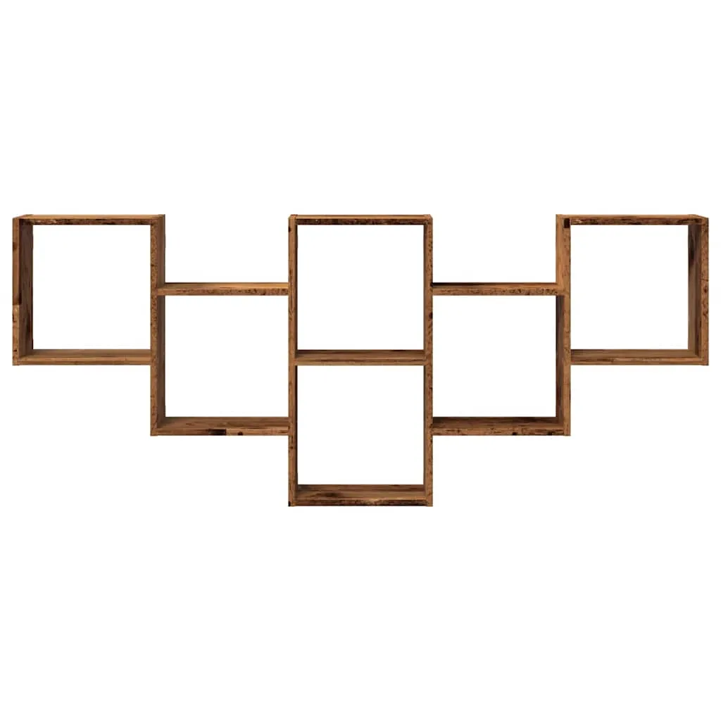 vidaXL Wall Shelf Old Wood 159x18x66 cm Engineered Wood
