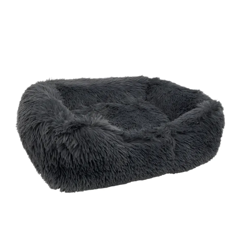 Wag and Wiggle Long Plush Relaxing Cuddle Dog Bed
