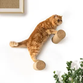 Wall-Mounted Cat Climbing Wall Steps- 2-Pack Wall Steps/Stairs with Sisal Scratching Surface, Cat Wall Shelf Furniture for Climbing, Scratching, and Play, for Kittens and Cats