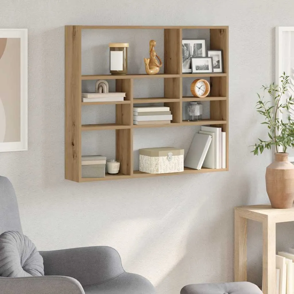 Wall Shelf Artisan Oak 90x16x78 cm Engineered Wood
