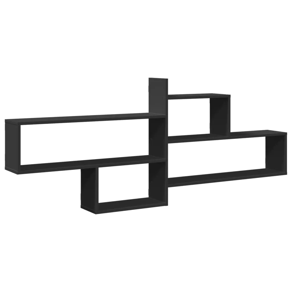 Wall Shelf Black 167.5x18x68 cm Engineered Wood