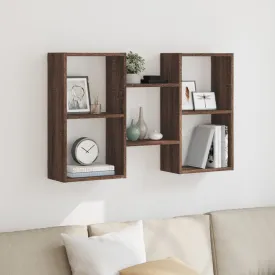 Wall Shelf Brown Oak 96x18x60 cm Engineered Wood