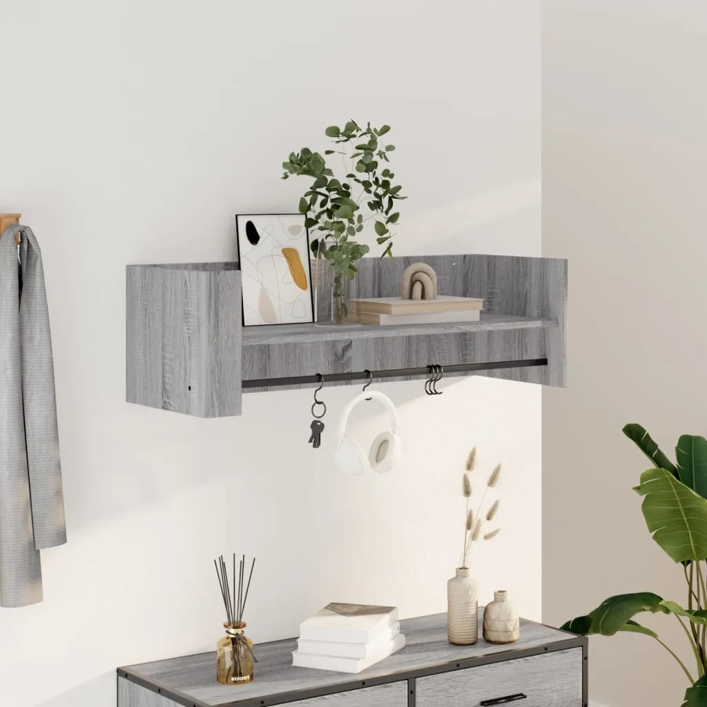 Wall Shelf Grey Sonoma 100x35x30.5 cm Engineered Wood