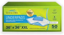 XXXL 36"x36" 50 Count Incontinence Bed Pads Ultra Absorbent Heavy Duty & Waterproof Chucks Disposable for Adults, Children & Pets Ultimate Surface Protection FSA/HSA Eligible