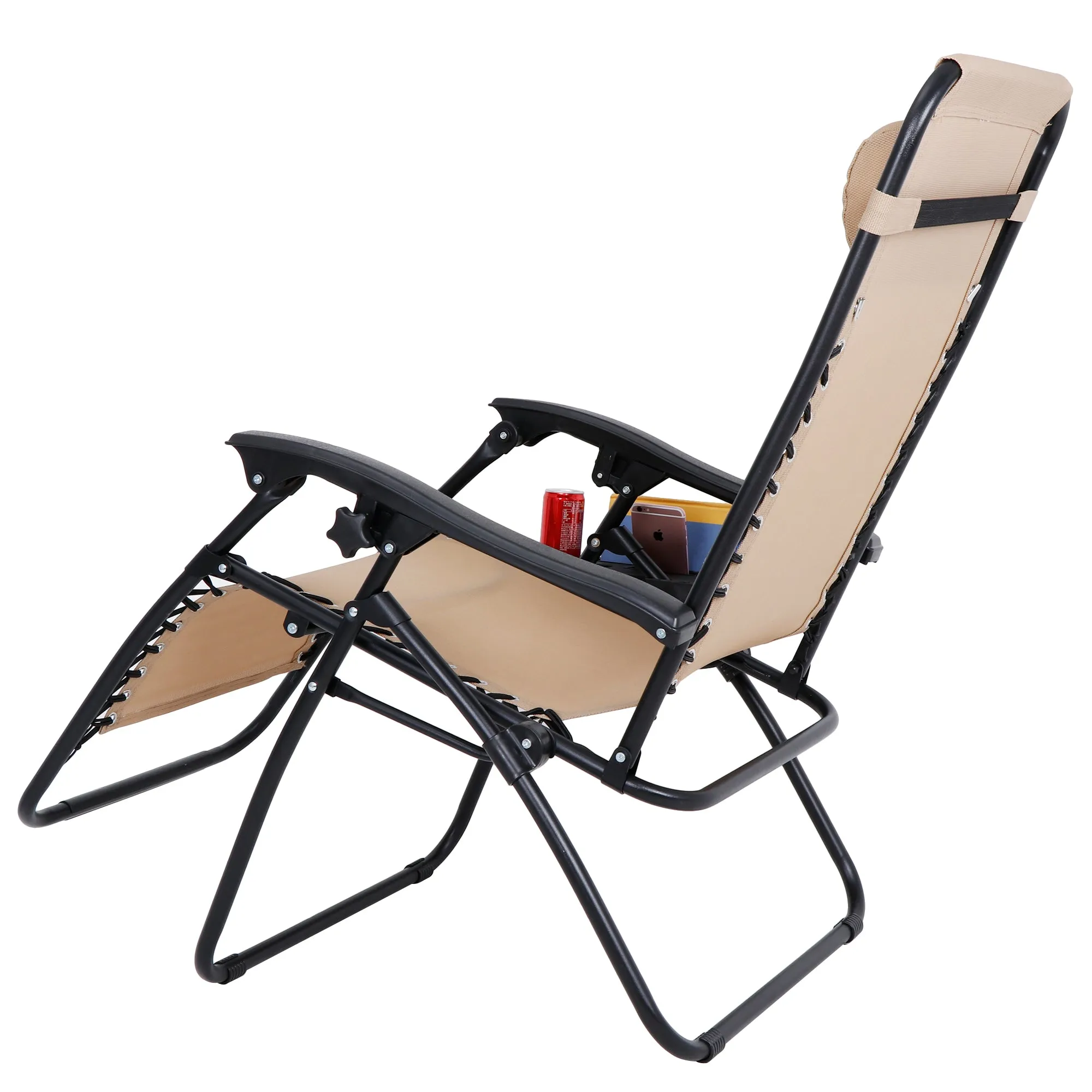 ZENY™ Set of 2 Adjustable Lounge Chair Outdoor Zero Gravity Folding Chair Recliners for Patio, Pool